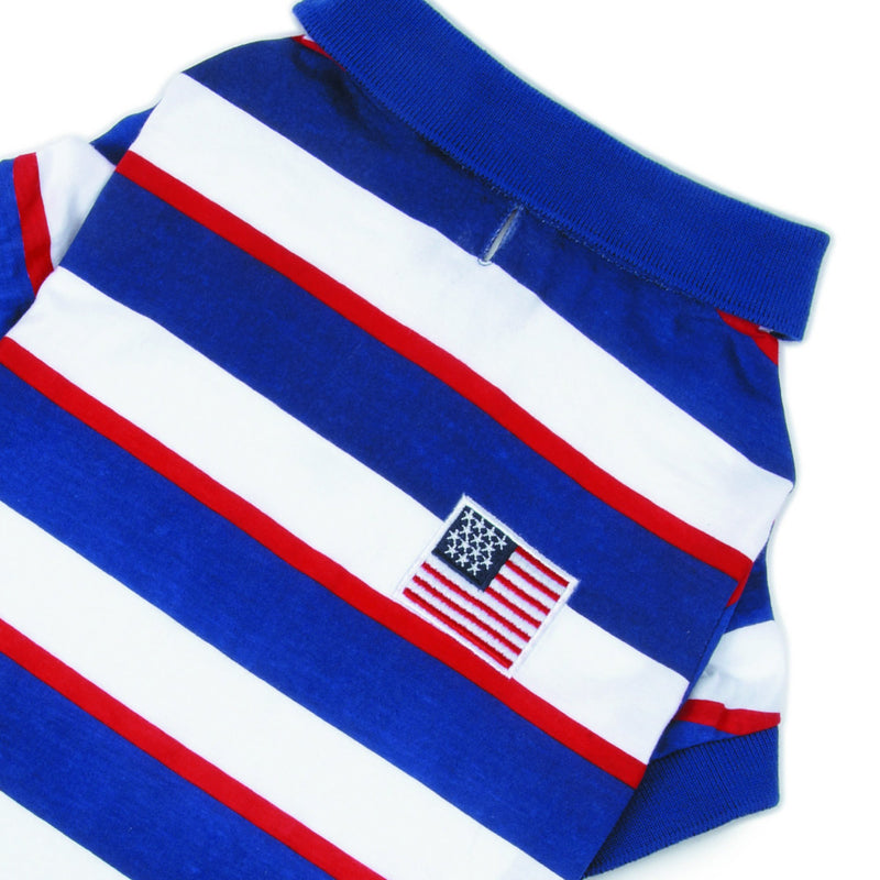 [Australia] - Zack & Zoey Patriotic Pooch SPF40 Polo Shirt for Dogs, 8" XX-Small 