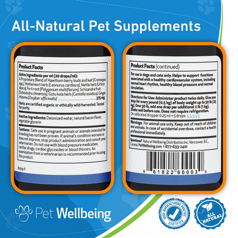 Pet Wellbeing Young At Heart For Cats - Natural Support For Your Cats Heart - 2Oz (59Ml) - PawsPlanet Australia