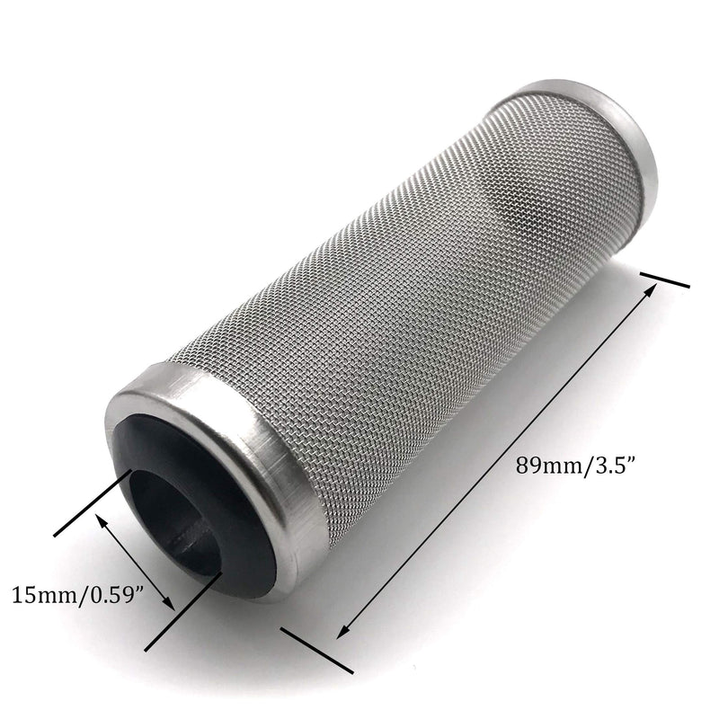 [Australia] - NACX 2Pcs Aquarium Fish/Shrimp Mesh Net Filter Guard，Fish Tank Intake Strainer Pre-Filter Cover Stainless Steel (15mm ID) 