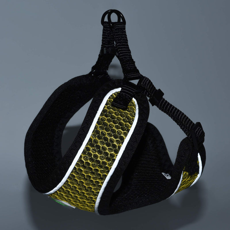 Mile High Life | Breathable Hive Mesh Vest Harness | No Pull Harness with Adjustable Straps | Easy Step in Harness with Reflective Bound Hem | Small Medium Dogs | S | Yellow 1 S Chest Size (14"-17") Yellow1 - PawsPlanet Australia