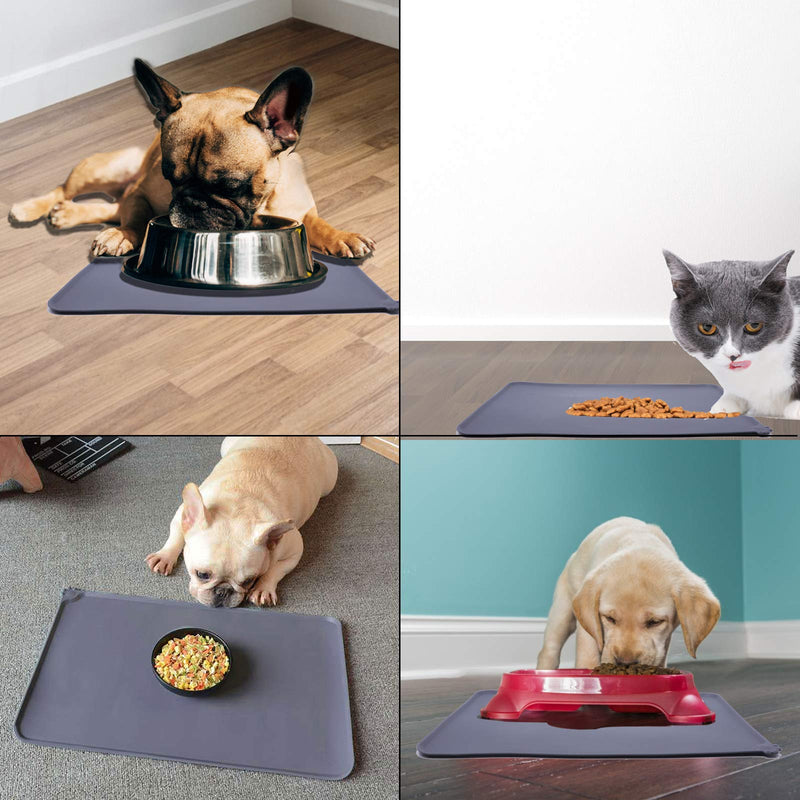 [Australia] - Wqixu Pet Food Mats Waterproof Anti-Slip Silicone Pet Bowl Drinking Mat Feeding Mats for Dog and Cat Non-Toxic Pet Supplies 