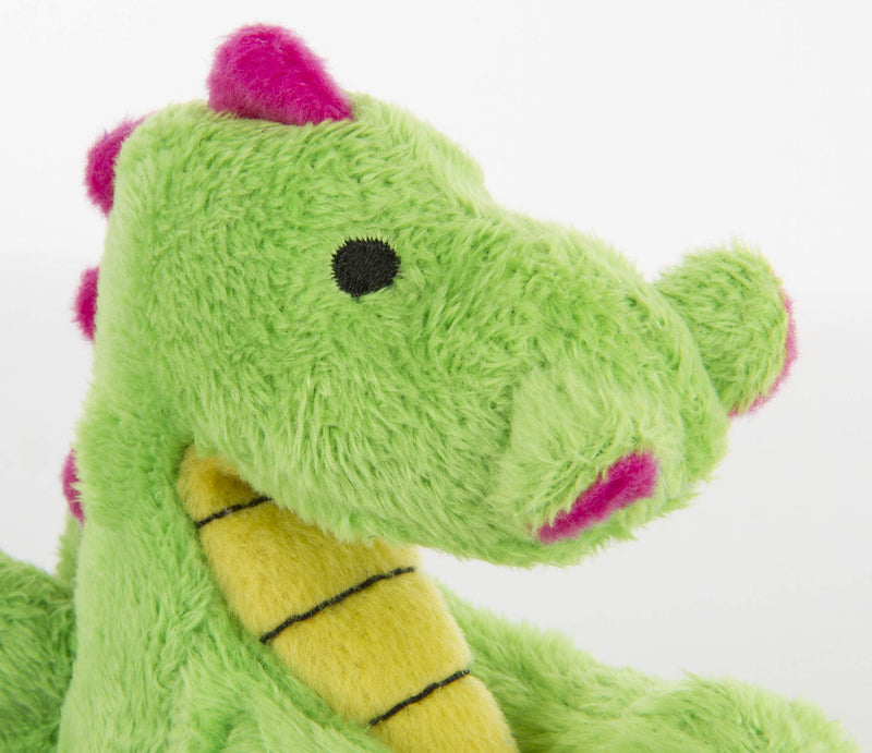 [Australia] - goDog Dragons with Chew Guard Technology Plush Squeaker Dog Toy, Bright Green and Pink, Small (70640) 