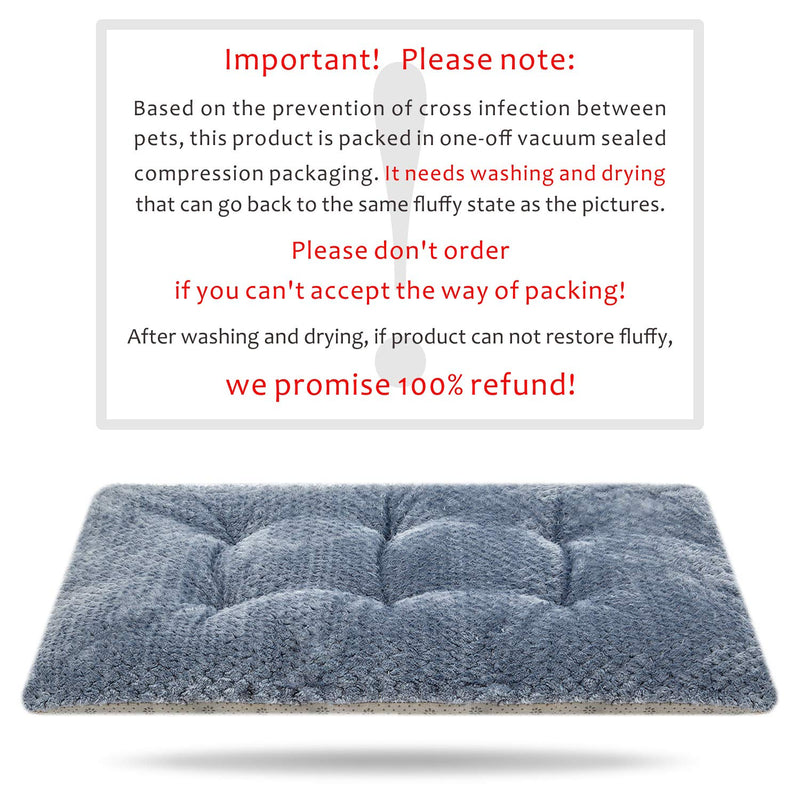 [Australia] - WONDER MIRACLE Fuzzy Deluxe Pet Beds, Super Plush Dog or Cat Beds Ideal for Dog Crates, Machine Wash & Dryer Friendly 15" x 23" S-Dark Blue 