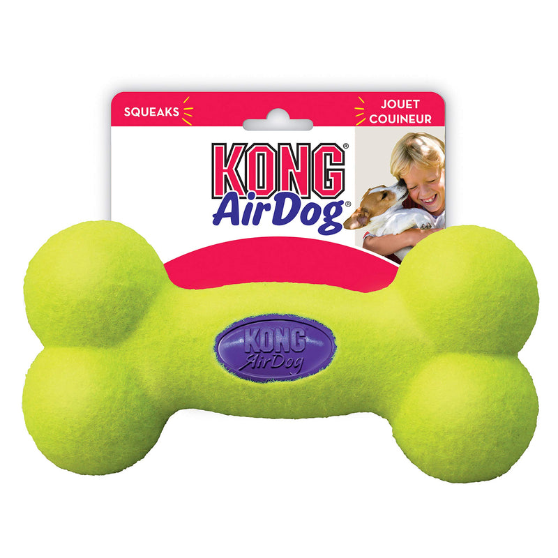 KONG - AirDog Squeaker Bone - Squeaky Bounce and Fetch Toy, Tennis Ball Material - For Medium Dogs - PawsPlanet Australia