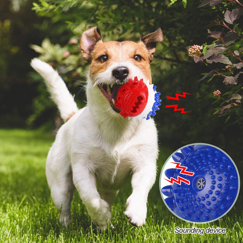 FREESOO Dog Puzzle Interactive Squeaky Toys Puppy Treats Ball Food Dispenser IQ Training Slow Eating for boredom Small Medium Large Dogs RedBlue - PawsPlanet Australia