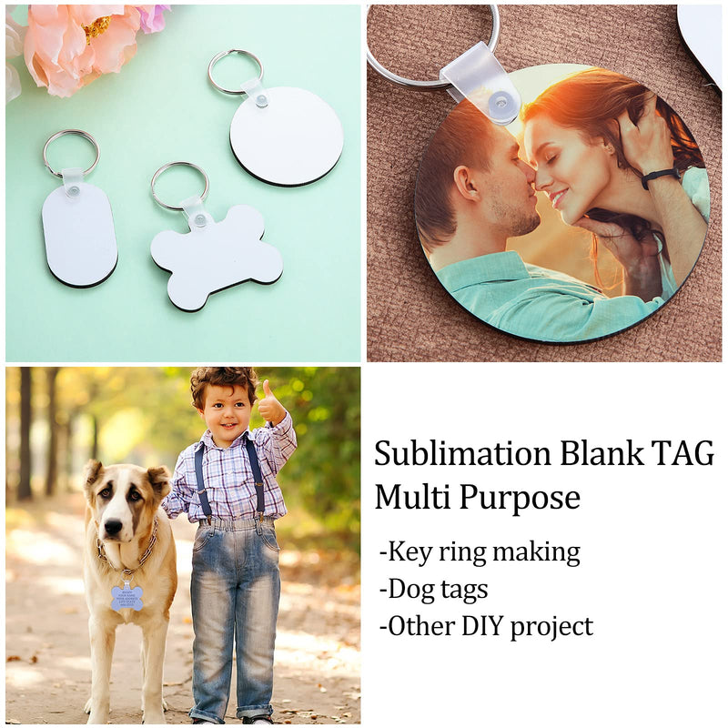 9 Pieces Sublimation Blank Dog Tag Blank Craft Key Chain Pet Tag Custom Double Sided Dog Tags for Personalized Dogs Cats Pets - PawsPlanet Australia