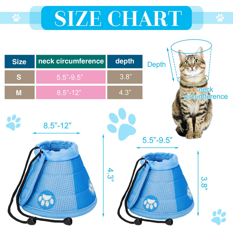 FANTESI Neck Collar Cat Protective Collar Cone Collars Cat Recovery Collar Soft Cat Protective Collar Adjustable Recovery Collar for Cats Small Dogs (M) M (Neck: 21.5-30.5cm) - PawsPlanet Australia