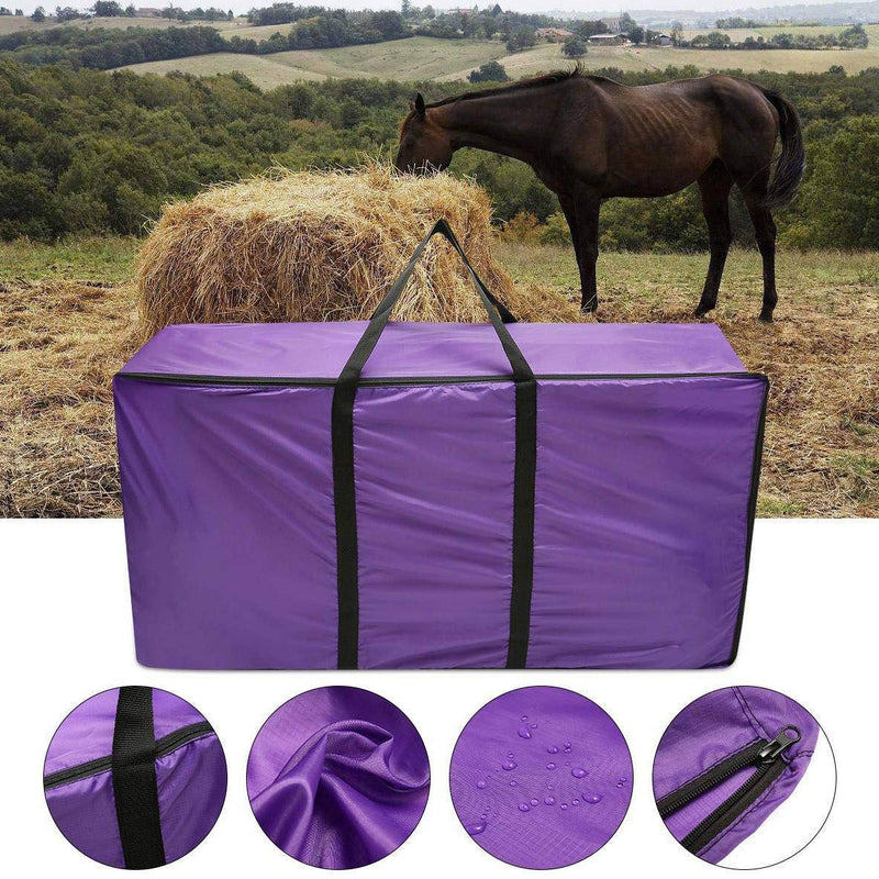 Iycorish Hay Bale Storage Bag, Extra Large Tote Hay Bale Carry Bag, Foldable Portable Horse and Livestock Hay Bale Bags with Zipper Waterproof - PawsPlanet Australia
