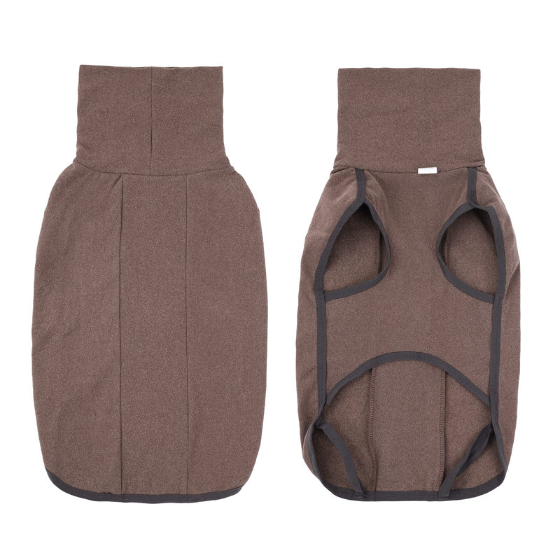 HEYWEAN Dog Sweatshirt Stretch Fleece Vest Warm Dog Sweater Pullover for Small and Medium Dogs Pet Winter Clothes for Indoor and Outdoor Wear (XX-Small, Brown) XX-Small - PawsPlanet Australia