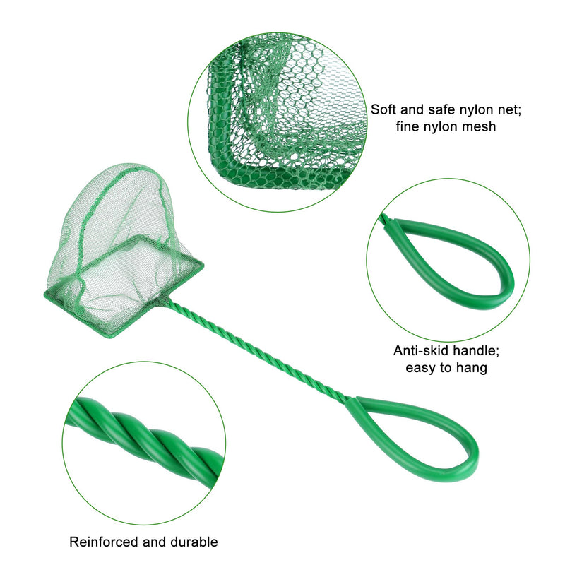 Mogoko 2 Pack Fish Net, Multi-Size Fine Mesh Aquarium Net with Long Plastic Handle for Fish Tank Small - PawsPlanet Australia