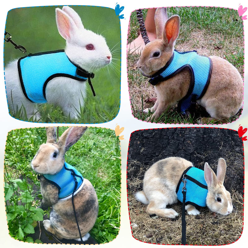 Adjustable Soft Rabbit Harness Mesh Rabbit Harness Rabbit Small Animals Harness Elastic Towline Buckle Breathable Mesh Vest Small Animals Kitten Pet Rabbit Walking (M) - PawsPlanet Australia