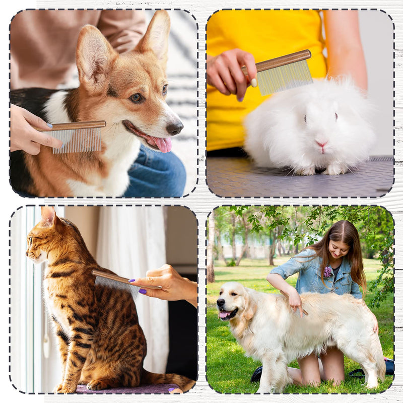 3 Piece Cat Comb, Wooden Dog Comb, Pet Comb, Pet Flea Comb, Cat Comb for Long Haired Cats, Short Haired Cats, Cats, Dogs, Flea Lice, Tear Stain Remover - PawsPlanet Australia