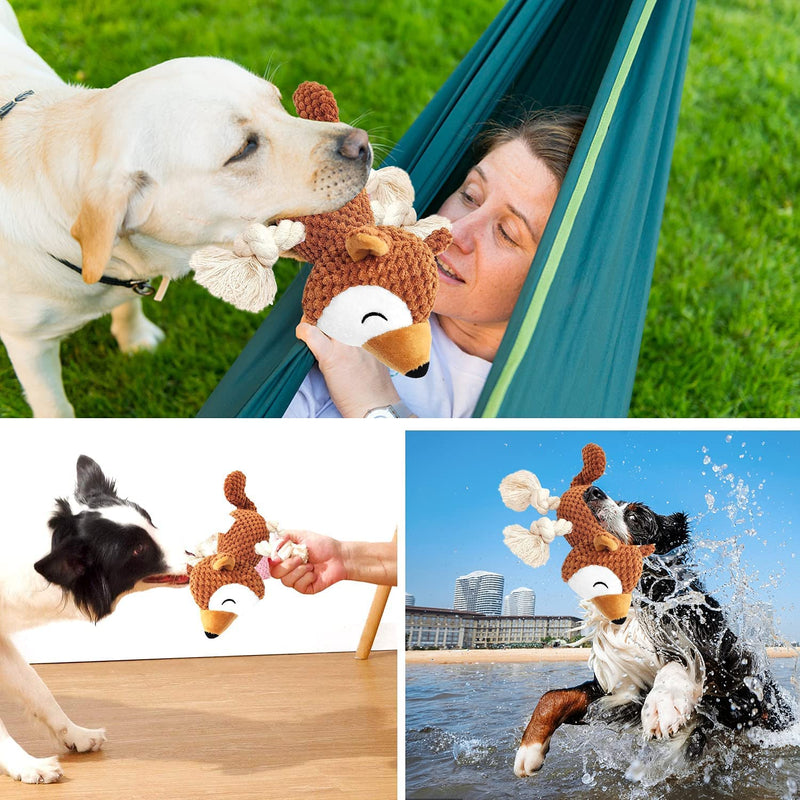 Sqinor Dog Toy Plush Squeaky Interactive Stable Toy for Large Small Dogs and Puppies - Cuddly Toy for Dogs (Squirrels) Squirrels - PawsPlanet Australia