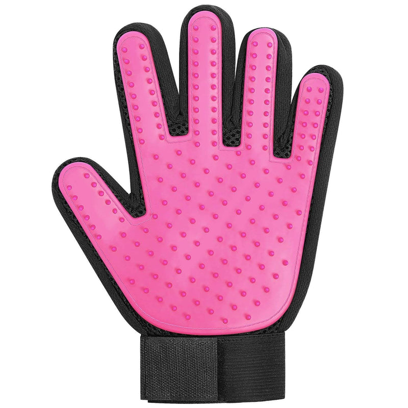 [Upgrade] 2-in-1 Pet Glove:Grooming Tool/Pet Hair Remover Mitt with Enhanced Five Finger Design–Effective Cat and Dog Hair Remover Mitt–Excellent Pet Grooming Kit for Pet Hair Removal,Gentle Massage [Pink, A pair] - PawsPlanet Australia