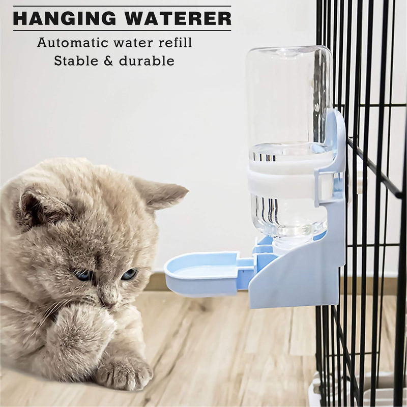 MEEQIAO Rabbit Water Bottles, 500ml Hamster Water Bottle Holder, Automatic Hangable Cage Water Dispenser, Portable, for Dog, Cat,Guinea Pig, Rabbit, Hamster, Small Animals (Blue) Blue - PawsPlanet Australia