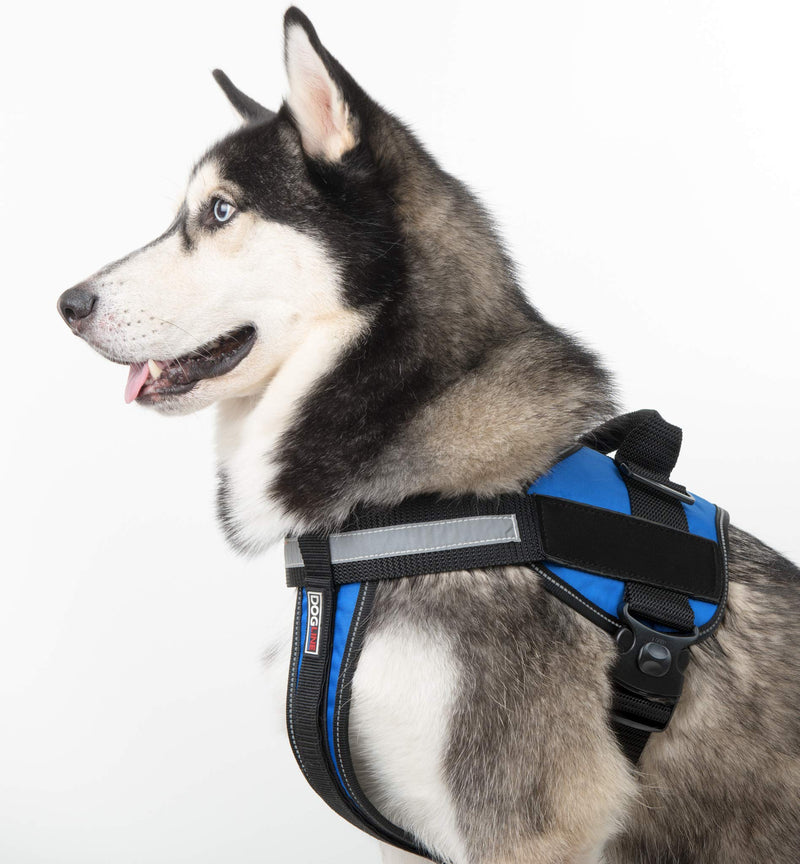 [Australia] - Dogline Unimax Multi-Purpose Dog Harness Vest with Blank Patches Adjustable Straps, Comfy Fit, Breathable Neoprene for Medical, Service, Identification and Training Dogs Medium (22"-30") Blue 