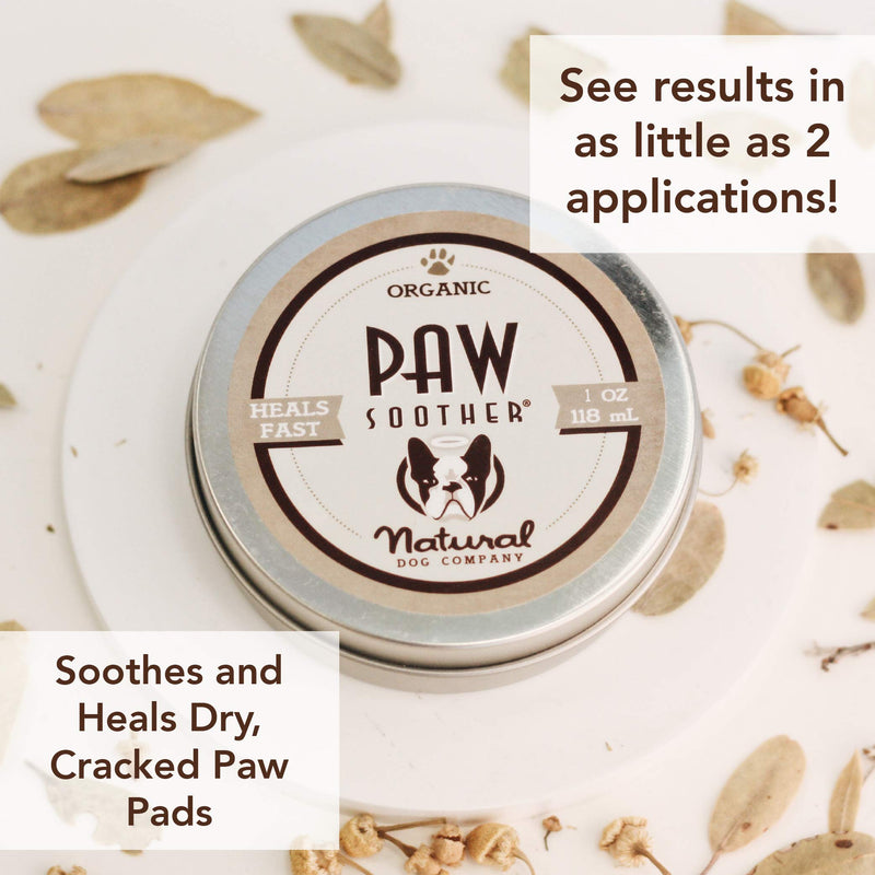 [Australia] - Natural Dog Company - Paw Soother - Heals Dry, Cracked, Irritated Dog Paw Pads - Organic, All-Natural Ingredients, Easy to Apply 1 OZ 