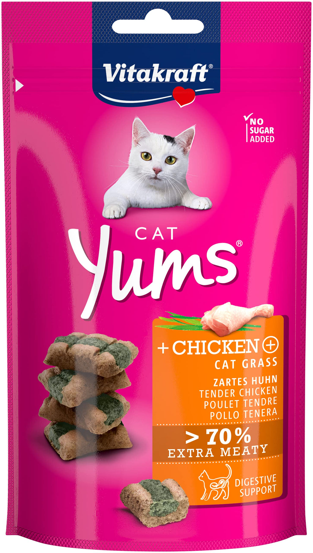 Vitakraft cat snacks Cat Yums chicken and cat grass 1x 40g - PawsPlanet Australia