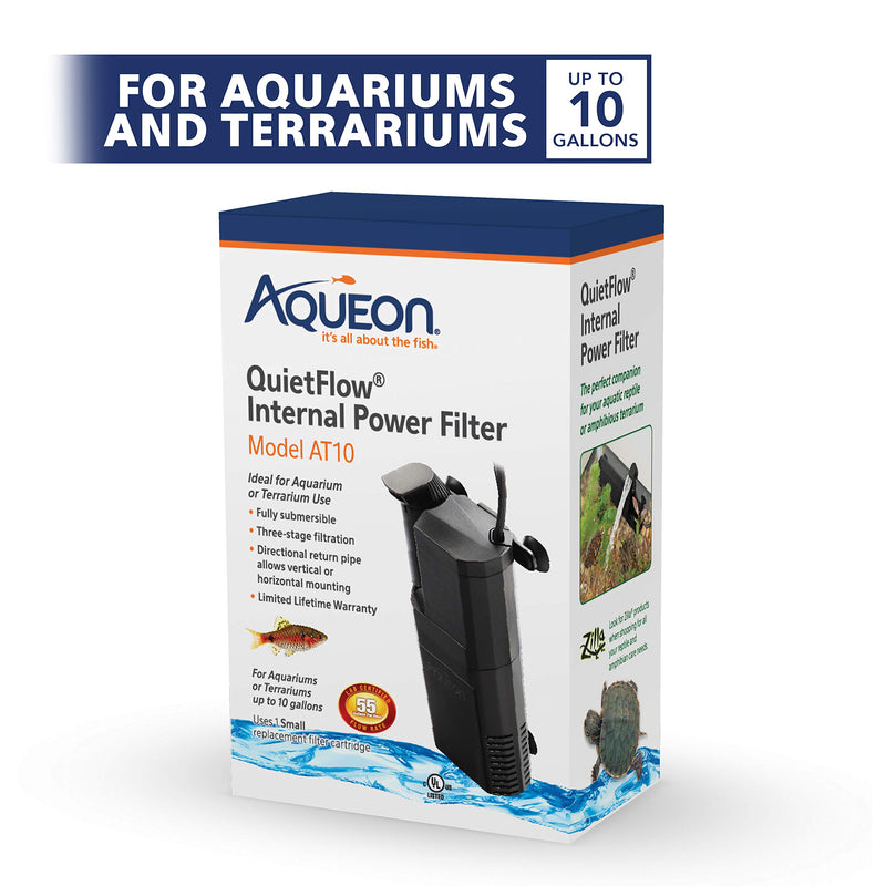 Aqueon Submersible Internal Aquarium Filter, AT10 Gallons - PawsPlanet Australia