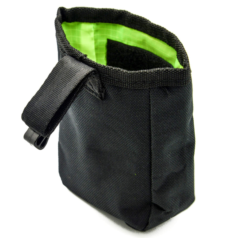 PROtastic dog treat bag - handsfree treat bag, fully lined with hook and loop fastening for easy access. Clip to attach to waist belt with front pocket for whistle or poo bags. - PawsPlanet Australia