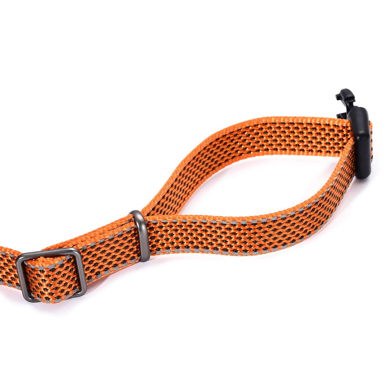 [Australia] - Mile High Life | Reflective Nylon Dog Collar | Small Dog Collar | Medium Dog Collar | Large Dog Collar | Leather Dog Collar Large Neck 15"-19" -55 lb Orange 