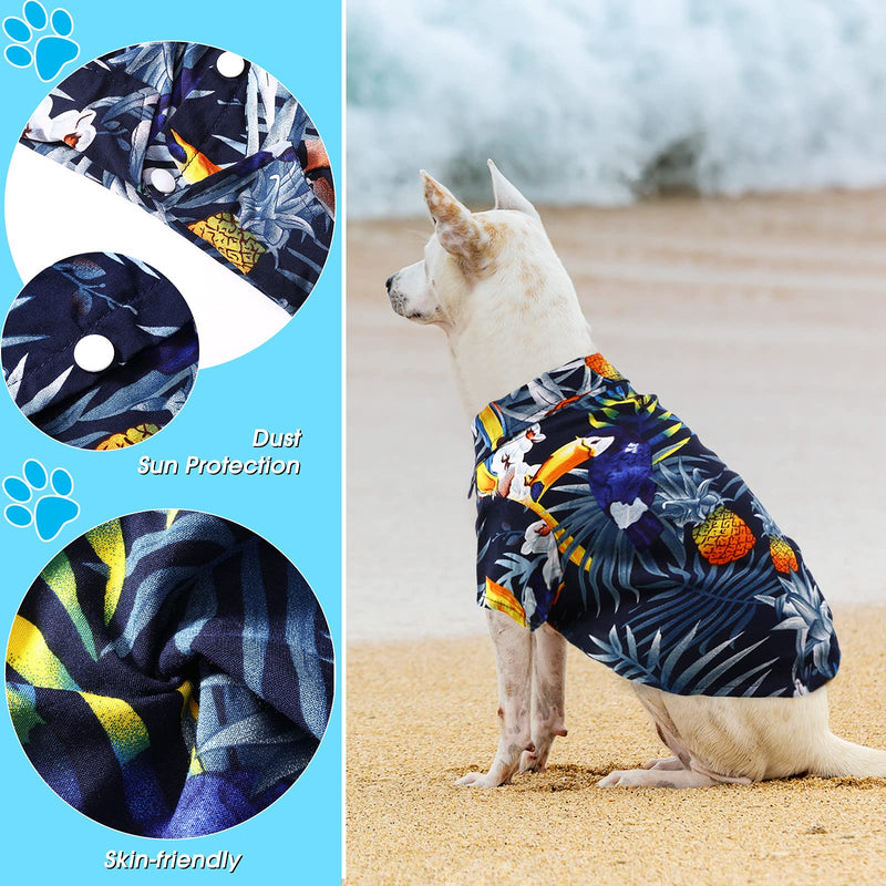 4 Pieces Pet Shirts Puppy Hawaiian Style T-Shirts Beach Cool Puppy Clothes Breathable Pet Summer Shirt Doggie Beach Short Sleeve Apparel for Small to Large Dogs (Parrot, Sailboat, X-Small) Parrot, Sailboat - PawsPlanet Australia