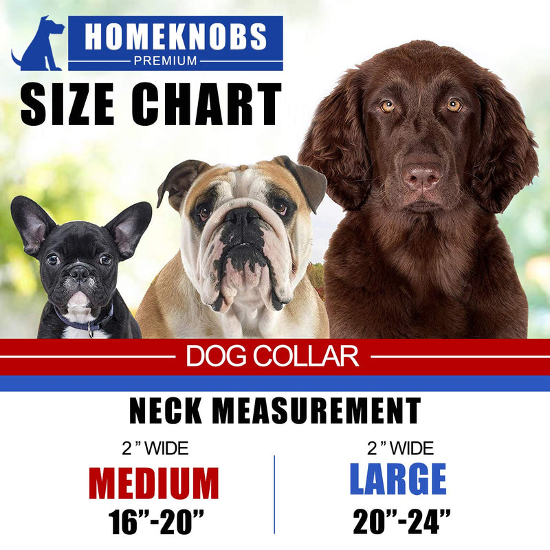 [Australia] - HOMEKNOBS Dog Collar,Reflective Dog Collar 2" Width Soft Lining Padded Dog Collar & Heavy Duty Dog Collar for Medium and Large Dogs Adjustable Length(1pcs) L: 2" Wide for (20"-24")Neck 