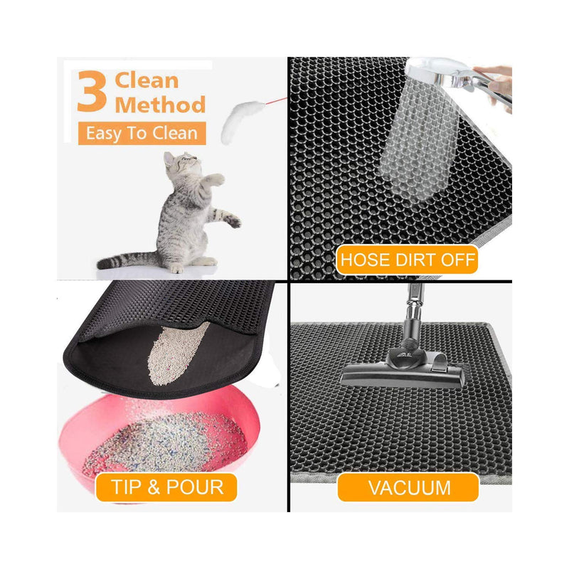 Devansi Cat Litter Mat Litter Trapper 24 X 18 (inches), Honeycomb Double-Layer Design Waterproof Proof Material, Easy Clean bluemat - PawsPlanet Australia