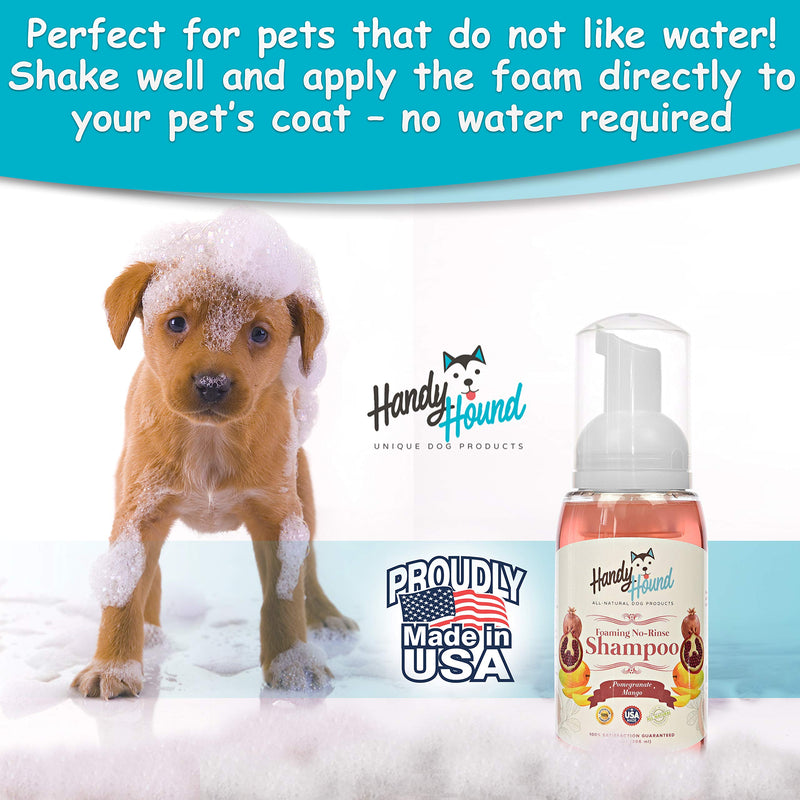 [Australia] - Handy Hound Foaming No Rinse Shampoo for Dogs or Cats | All-Natural Dry Waterless Pet Shampoo to Safely Remove Pet Odors | 9oz/266ml, Made in USA. Coconut Ginger Almond 