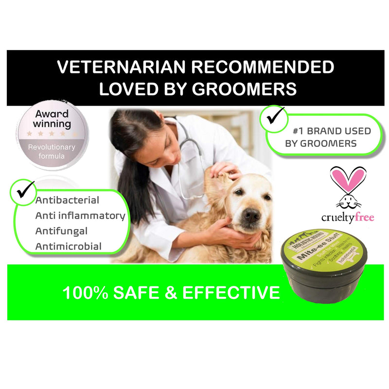 Holistic Hound Mite-ee Stuff Mite Treatment for Dogs, Horses & Rabbits - 100% Natural Balm That Repels and Treats Skin Mites - Heals, Soothes and Prevents Itching - 50ml Easy-Apply Balm - PawsPlanet Australia