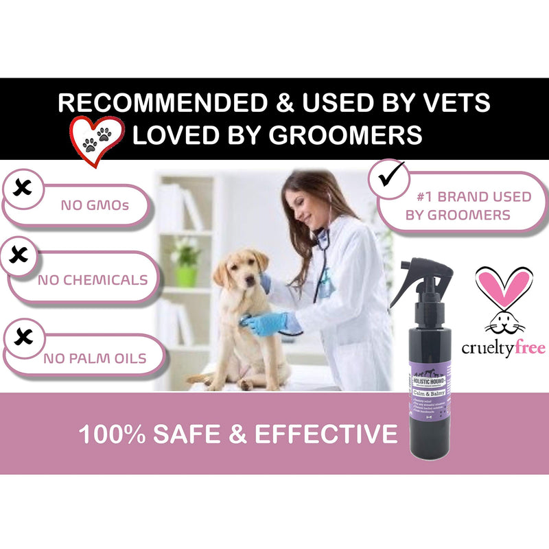 Holistic Hound Calm n Balmy Calming Spray for Dogs & Pets - Lavender Spray to Reduce Anxiety and Aggression - 100% Natural Essential Oils, No Chemicals, Parabens or Pheromones - 100ml Spray Bottle - PawsPlanet Australia