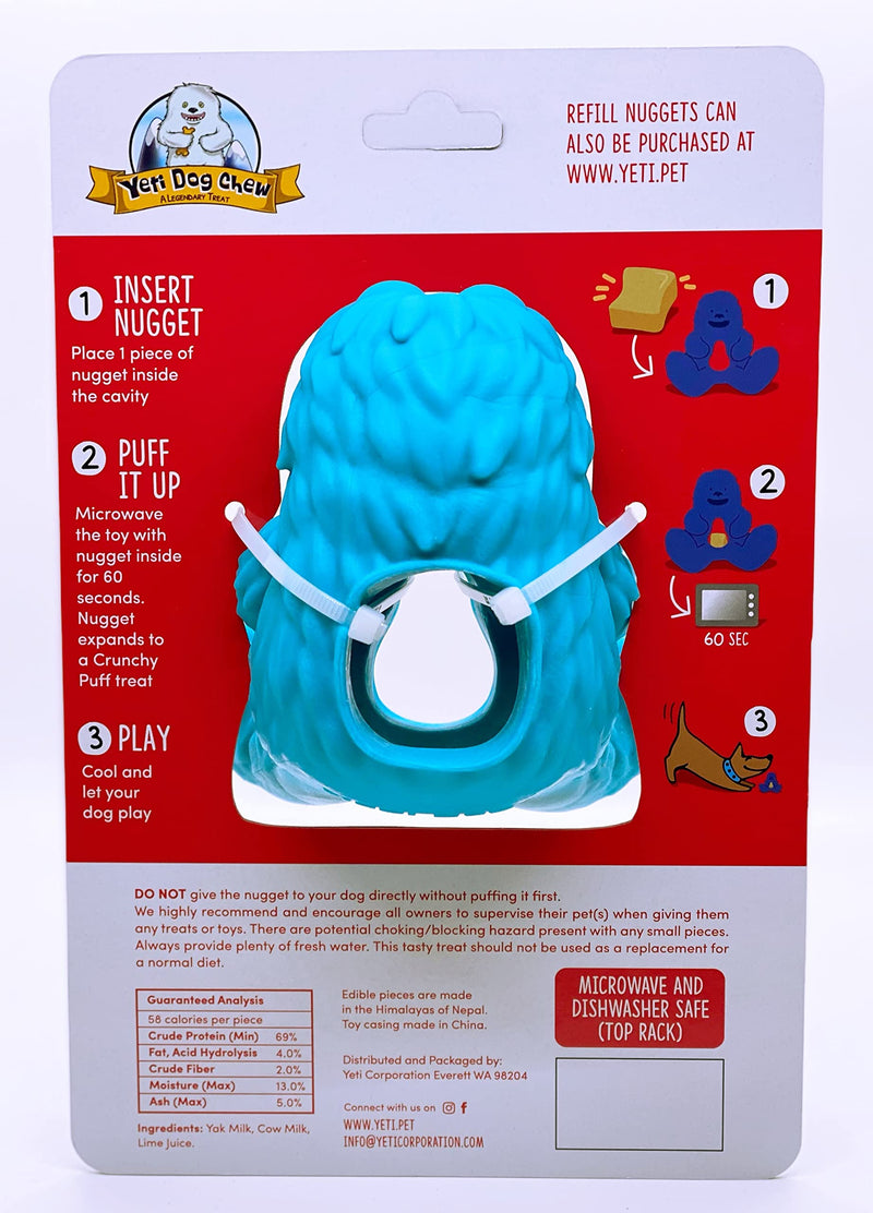 Yeti Puff and Play Dog Chew Toy Treat Dispenser Blue - PawsPlanet Australia