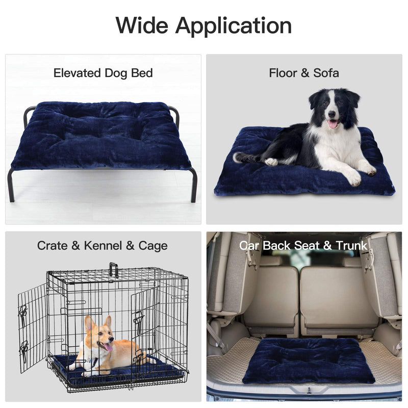 SHU UFANRO Dog Bed Crate Pad Washable Anti-Slip Dog Kennel Mat for Large Medium Small Dogs and Cats 23"x18" 24”(23"x18") Blue - PawsPlanet Australia