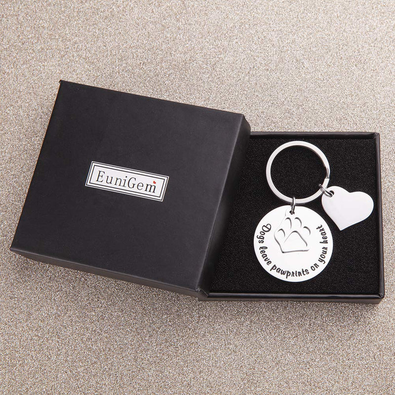 [Australia] - Pet Memorial Keychain for Dog Loss of Pet Gift Dogs Leave Paw Prints on Your Heart Pet Remembrance Sympathy Keepsake Grief Personalized Dog Keyring Gifts for Him Her Animal Lover Gift 