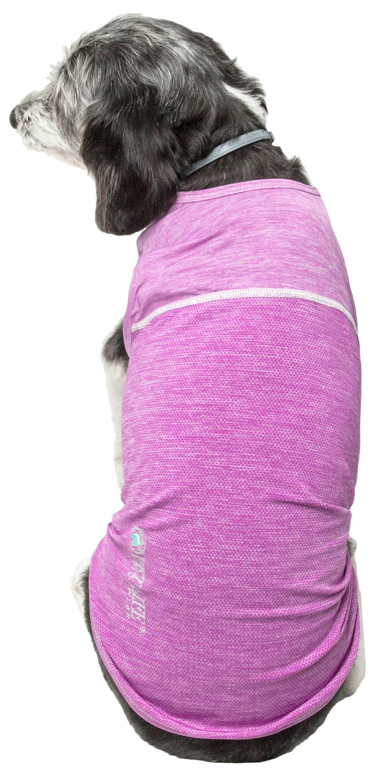 [Australia] - Pet Life Active 'Aero-Pawlse' Heathered Quick-Dry And 4-Way Stretch-Performance Dog Tank Top T-Shirt Small Purple 