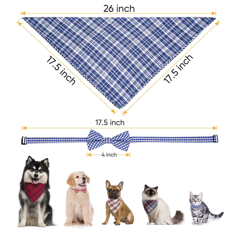 [Australia] - PRAJNAY Dog Bandana - Washable Reversible Dog Bandanas Square Printing Dog Triangle Bibs Scarf Accessories Adjustable Kerchief Set for Small to Medium Large Cats Dogs A 