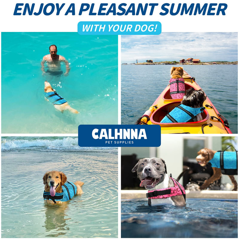 CALHNNA Dog Life Jacket for Small Medium Large Dogs Life Vests for Swimming and Boat Blue - PawsPlanet Australia