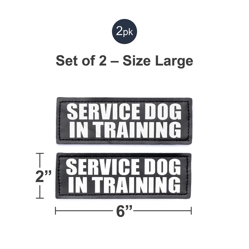 [Australia] - Service Dog in Training Patches, Hook Patches for Service Dog Vest - Service Dog, Emotional Support, in Training, Service Dog in Training, Therapy Dog in Training Patch Large, 2 x 6" 