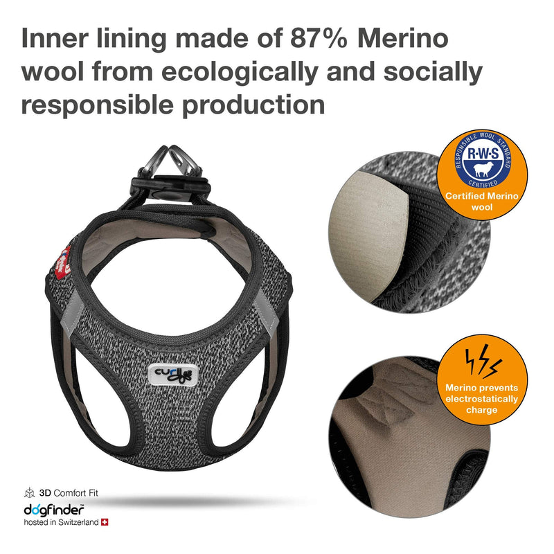 Vest Harness Merino Black S - PawsPlanet Australia