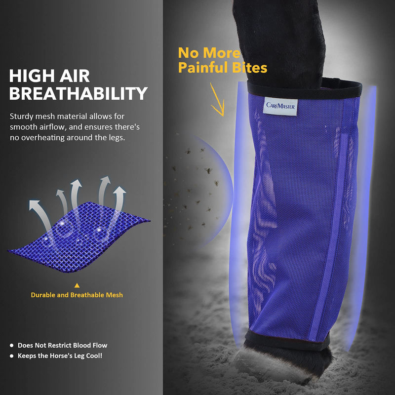 CareMaster Mesh Fly Boots for Horse Set of 4 Large Deep Navy - PawsPlanet Australia