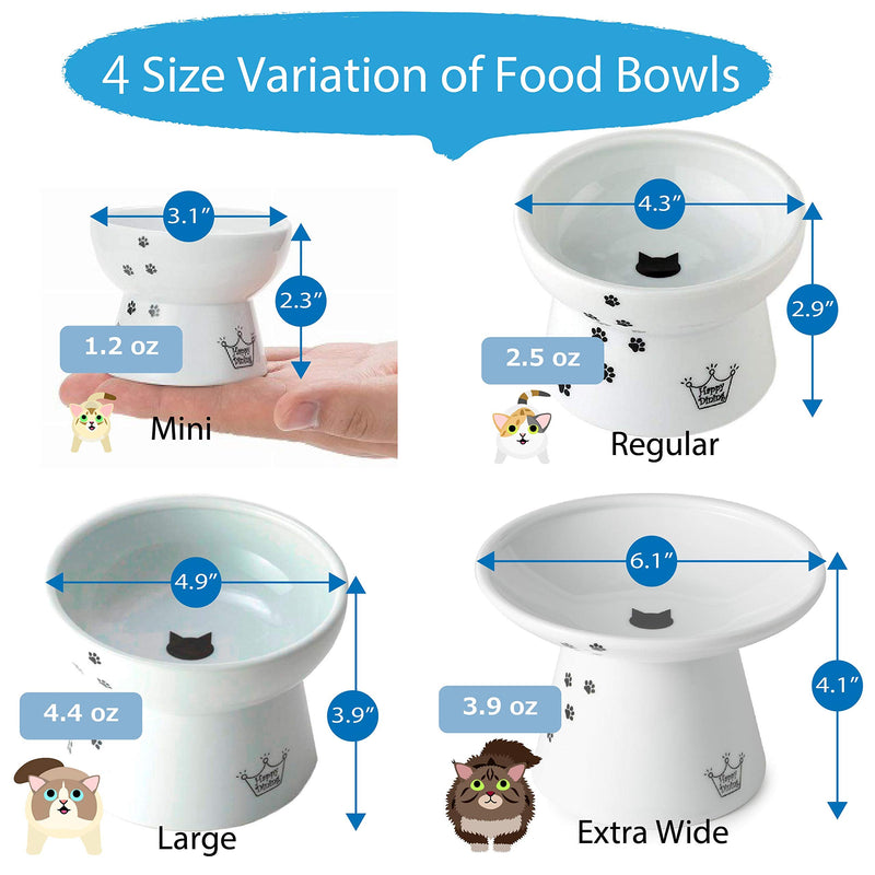 [Australia] - Necoichi Raised Cat Food Bowl Large, Cat, 0.436 kg 