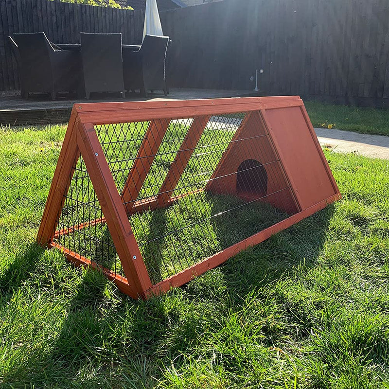 Bunny Business Pet Supplies Apex Run with Enclosure Rabbit/Guinea Run Hutch Hutches, 4ft Triangular Runs (RED-HVY) - PawsPlanet Australia