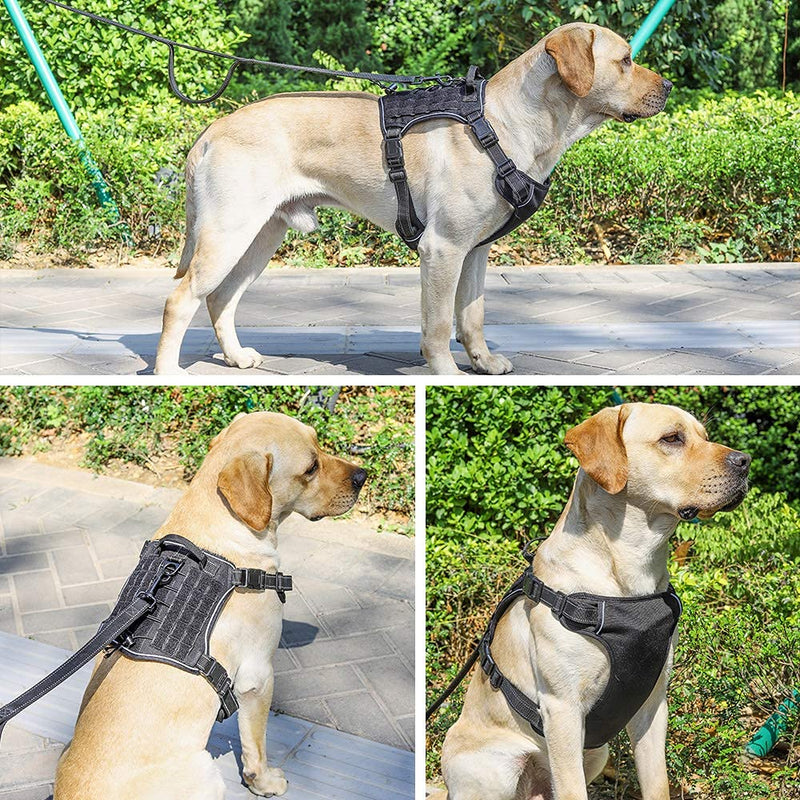 ARCICIDOU Easy to Put on & Take Off No Pull Dog Harness, Unique Colors Reflective Adjustable Vest, with a Training Handle + 2 Metal Leash Hooks+ 3 Snap Buckles +4 Slide Buckles S - PawsPlanet Australia