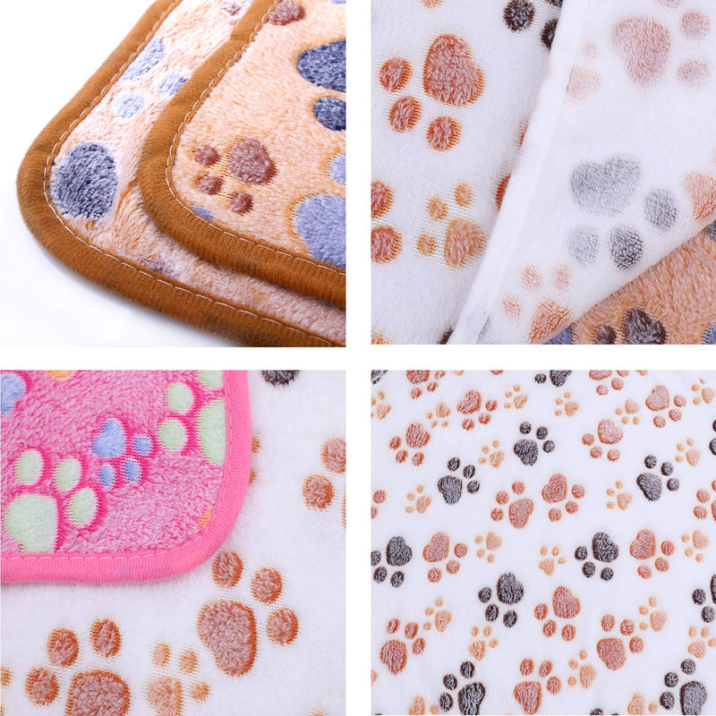 3 x Large Dog Cat Pet Soft Fleece Blankets 76cm X 104cm, Soft Warm and Washable Fleece Cat Puppy Throw for Small Medium Pet, Comfortable Fluffy Durable Dog Blanket, Creamy-white, Pink, Brown - PawsPlanet Australia