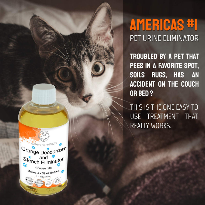 [Australia] - Harbor's Orange Deodorizer and Pet Stench Eliminator. Removes Dog & Cat Urine. Instantly Cleans Rugs, Furniture, Mattresses with Pleasant Natural Aroma. Bottle of Concentrate Makes 1 Gal of Spray 