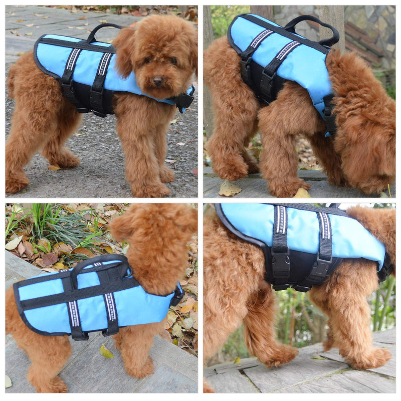 Lovelonglong Pet Clothing Dog Lifejacket Life Jackets for Large Medium Small Dogs Swimming Safe Boating Coat Dog Swim Protect Outwear XXS (Rec.-5 Pounds) Blue - PawsPlanet Australia