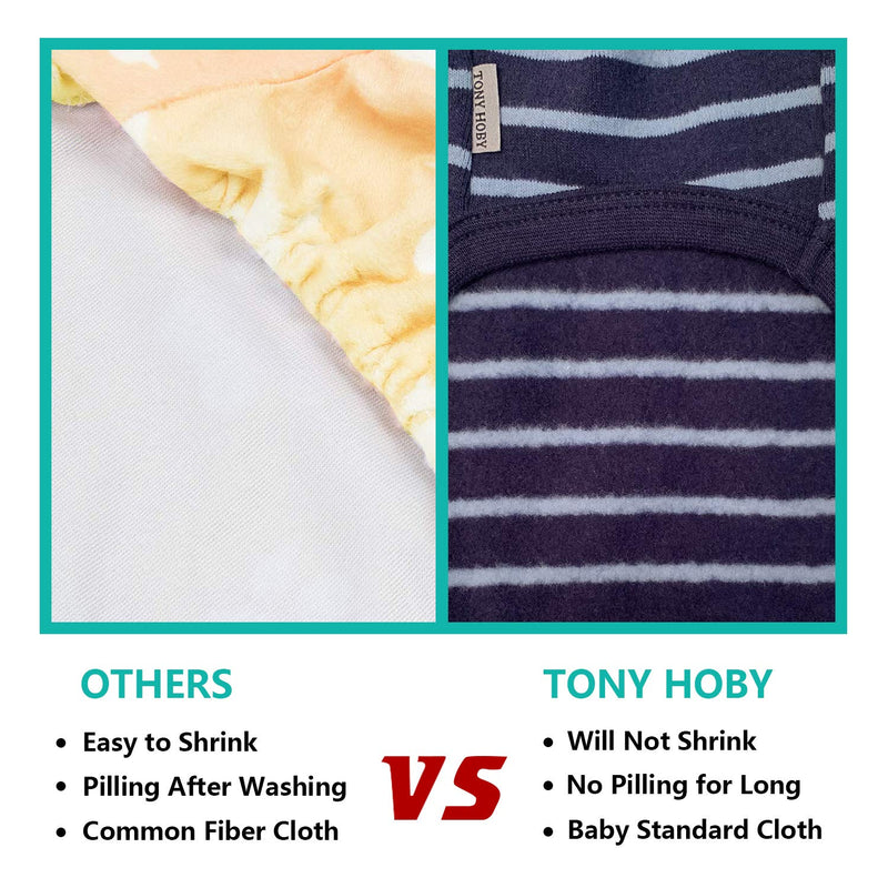 TONY HOBY Pet Clothes Stripe Dog Cat Pajamas, Autumn Winter Keep Warm Dog Jumpsuits Baby Standard Material Dark Blue X-Small - PawsPlanet Australia