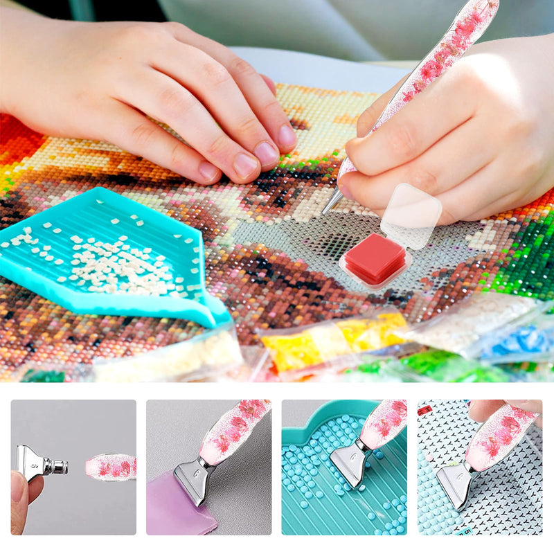 Vegena Diamond Painting Pen - Diamond Painting Accessories Pens Set with 6 Styles Interchangeable Metal Drill Bits, Diamond Painting Glue, Diamond Painting Tool for Diamond Painting DIY #01 - PawsPlanet Australia