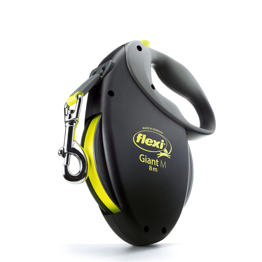 flexi Giant M strap 8 m for dogs up to 25 kg, black/neon yellow M 8 m neon - PawsPlanet Australia