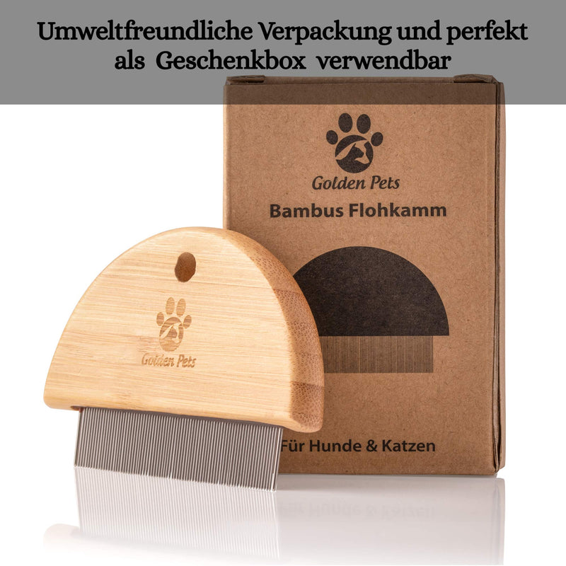 Golden Pets Bamboo Flea Comb I Lice Comb & Nits Comb I Against Fleas, Lice on Dogs & Cats I Ideal after Flea Shampoo I + Free Care Manual - PawsPlanet Australia